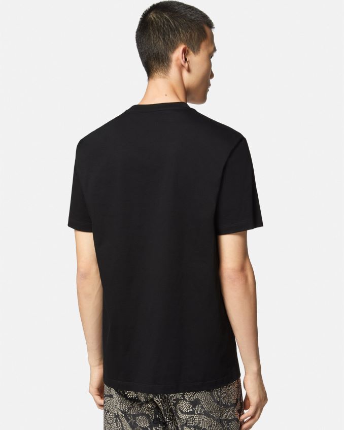 Men Versace Safety Pin Graphic T-Shirt 6D2D061400 Black Clothing