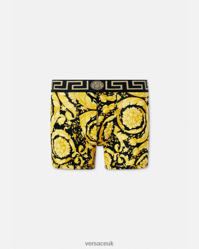Men Versace Barocco Long Trunks 6D2D061748 Black Underwear & Beachwear