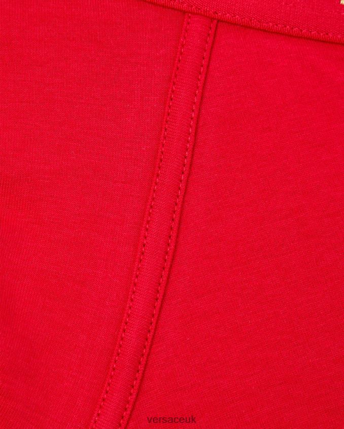 Men Versace Greca Border Long Trunks 6D2D061766 Red Underwear & Beachwear