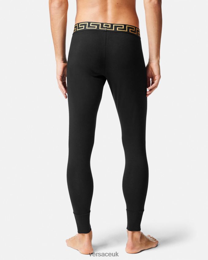 Men Versace Greca Border Long Underwear 6D2D061760 Black Underwear & Beachwear