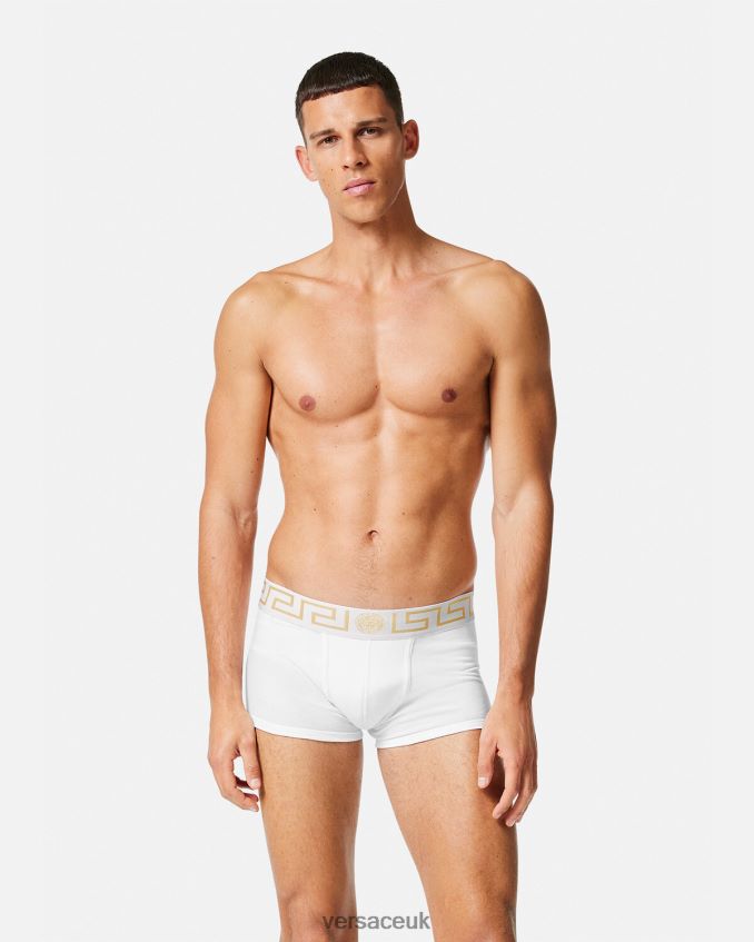 Men Versace Greca Border Trunks 2-Pack 6D2D061752 Black/White Underwear & Beachwear