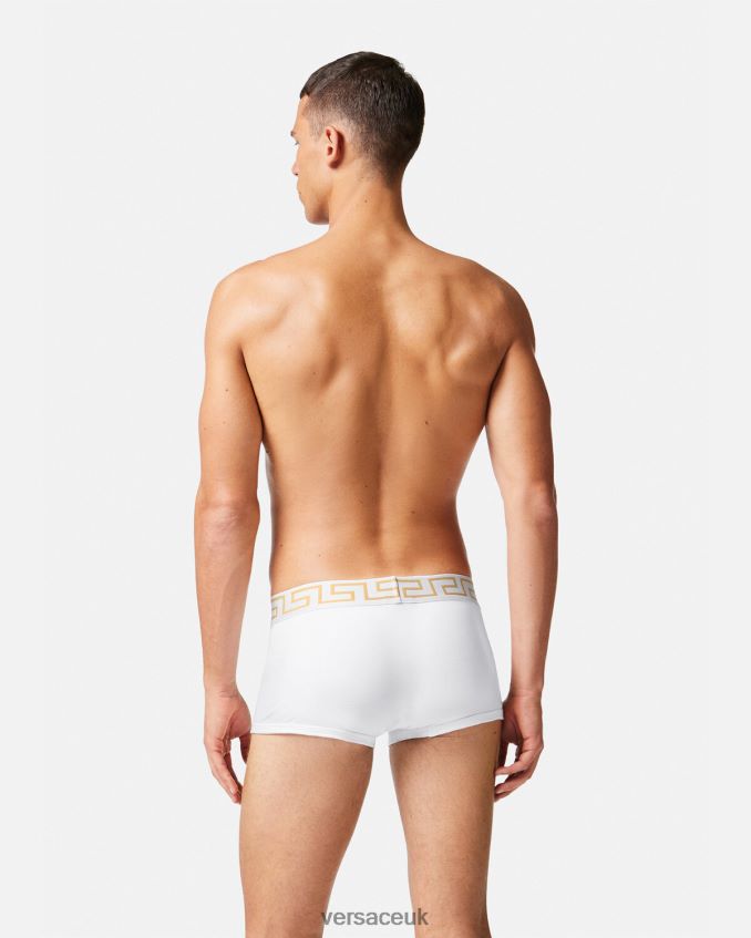 Men Versace Greca Border Trunks 2-Pack 6D2D061752 Black/White Underwear & Beachwear