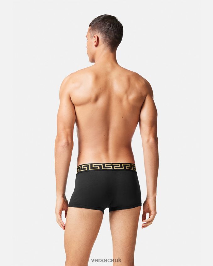 Men Versace Greca Border Trunks 2-Pack 6D2D061752 Black/White Underwear & Beachwear