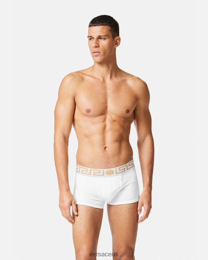 Men Versace Greca Border Trunks 3-Pack 6D2D061749 White/Gold Underwear & Beachwear