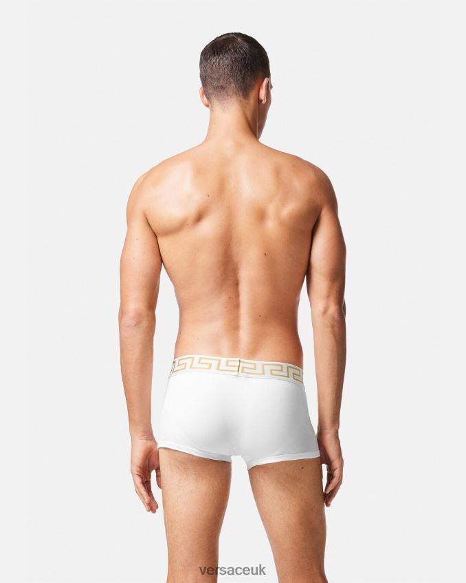 Men Versace Greca Border Trunks 3-Pack 6D2D061749 White/Gold Underwear & Beachwear