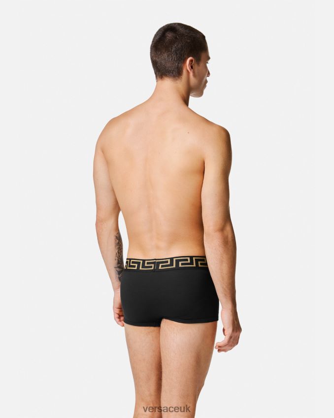 Men Versace Greca Border Trunks 3-Pack 6D2D061750 Black Underwear & Beachwear