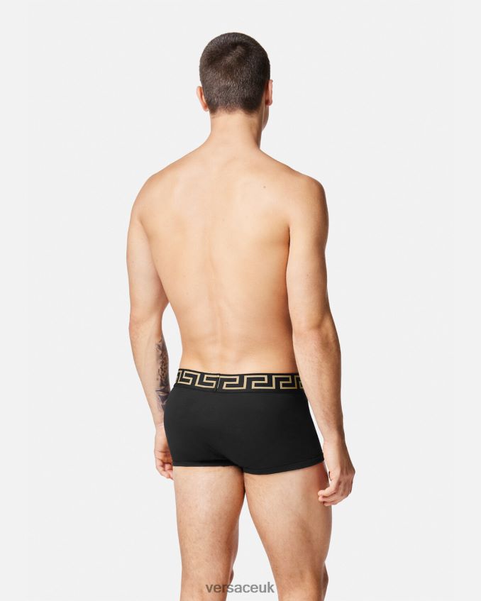 Men Versace Greca Border Trunks 3-Pack 6D2D061751 White & Black & Gray Underwear & Beachwear