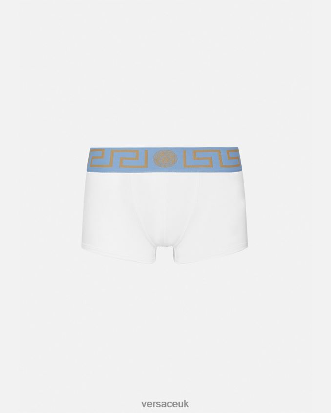 Men Versace Greca Border Trunks 6D2D061744 White Underwear & Beachwear