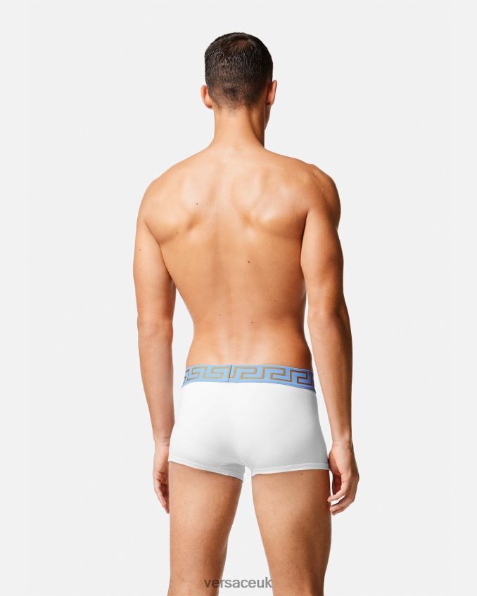 Men Versace Greca Border Trunks 6D2D061744 White Underwear & Beachwear