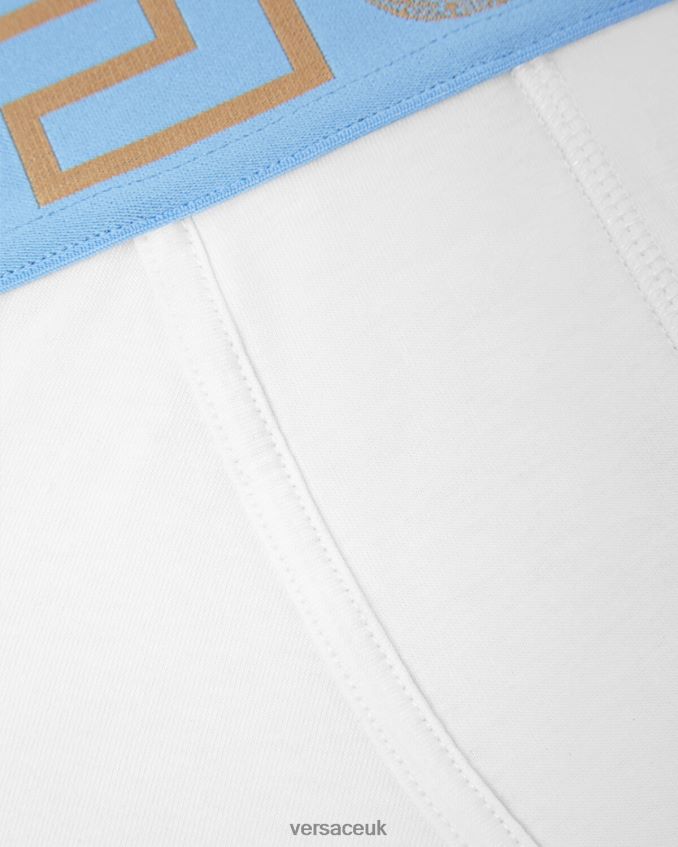 Men Versace Greca Border Trunks 6D2D061744 White Underwear & Beachwear