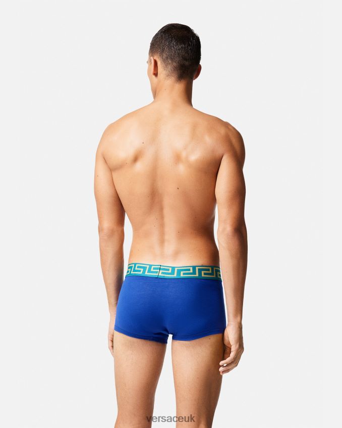 Men Versace Greca Border Trunks 6D2D061745 Blue Underwear & Beachwear