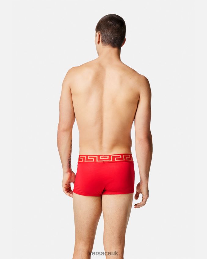 Men Versace Greca Border Trunks 6D2D061754 Red Underwear & Beachwear