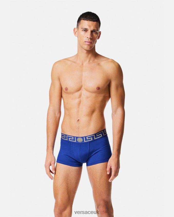 Men Versace Greca Border Trunks 6D2D061757 Blue Underwear & Beachwear