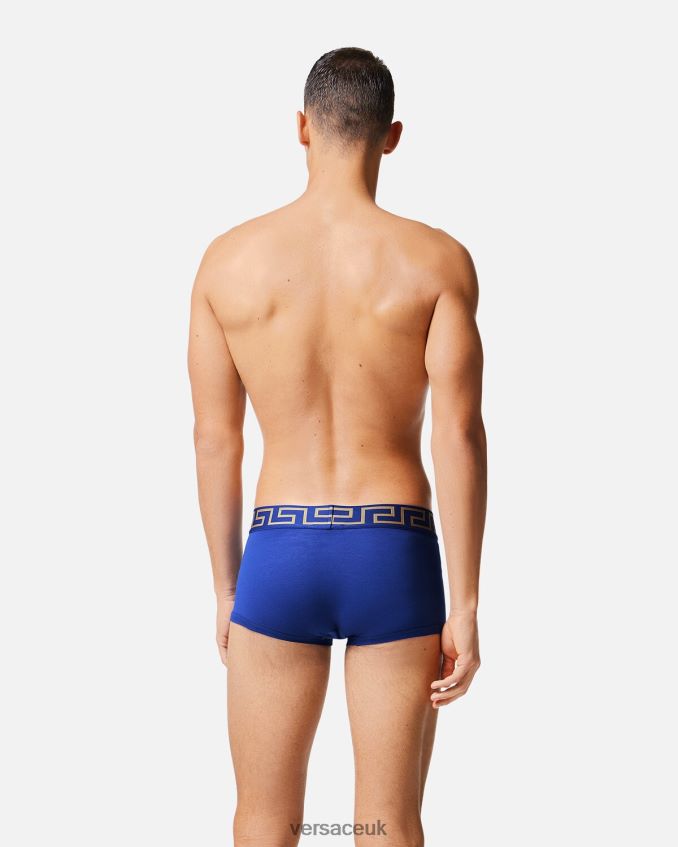Men Versace Greca Border Trunks 6D2D061757 Blue Underwear & Beachwear