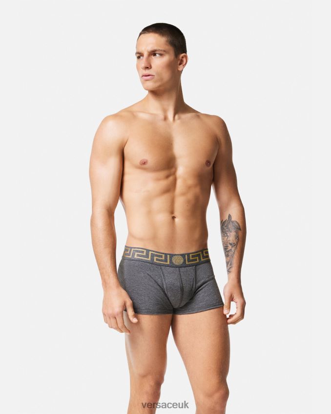 Men Versace Greca Border Trunks 6D2D061759 Gray Underwear & Beachwear