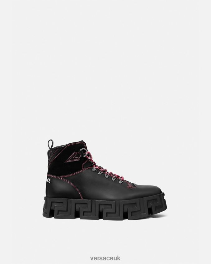 Men Versace Greca Labyrinth Hiking Boots 6D2D061581 Black Shoe