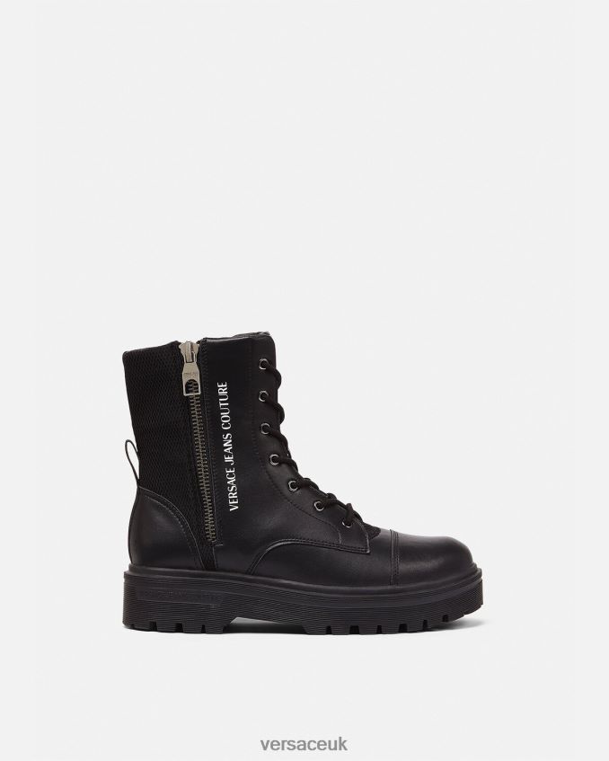 Men Versace Logo Ankle Boots 6D2D062464 Black Shoe