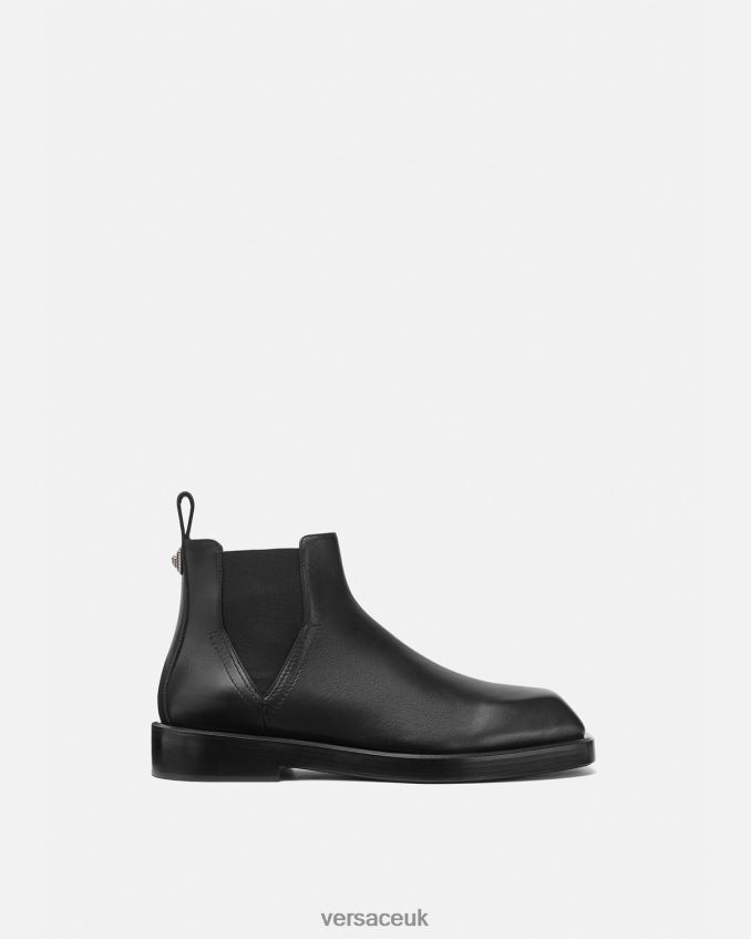 Men Versace Squared Chelsea Boots 6D2D061580 Black Shoe