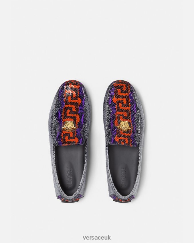 Men Versace Python Greca Print La Medusa Loafers 6D2D061574 Multicolor Shoe