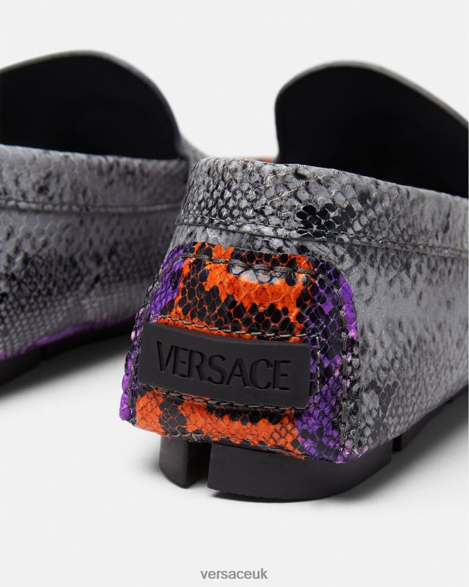 Men Versace Python Greca Print La Medusa Loafers 6D2D061574 Multicolor Shoe