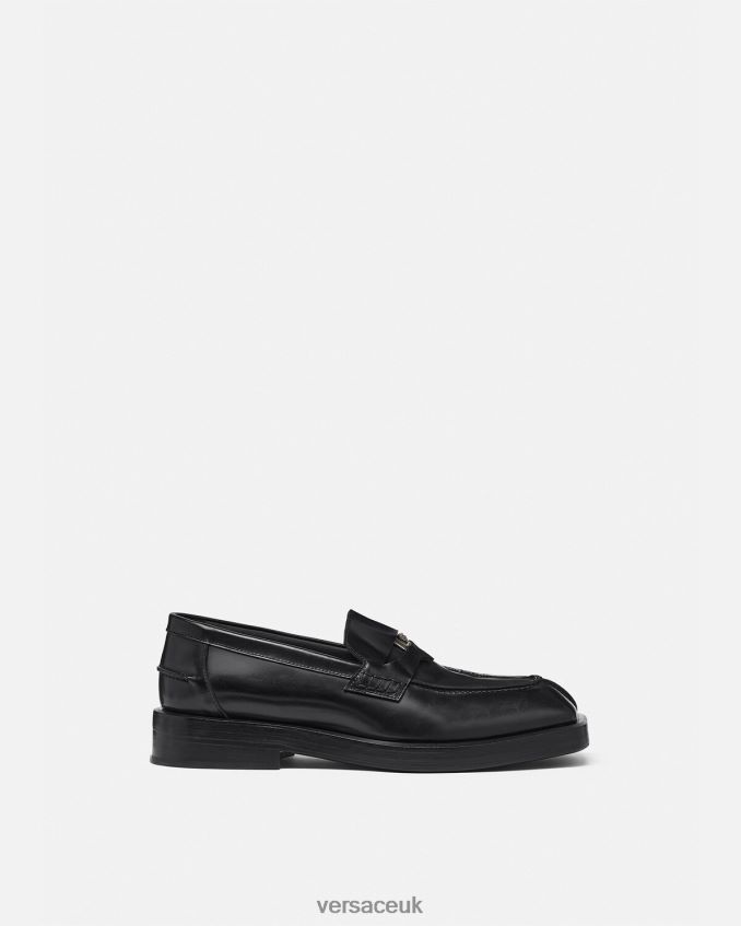 Men Versace Squared Loafers 6D2D061577 Black Shoe