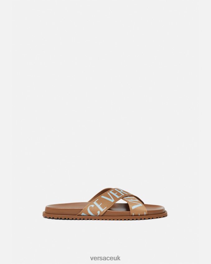 Men Versace Allover Sandals 6D2D061585 Print Shoe