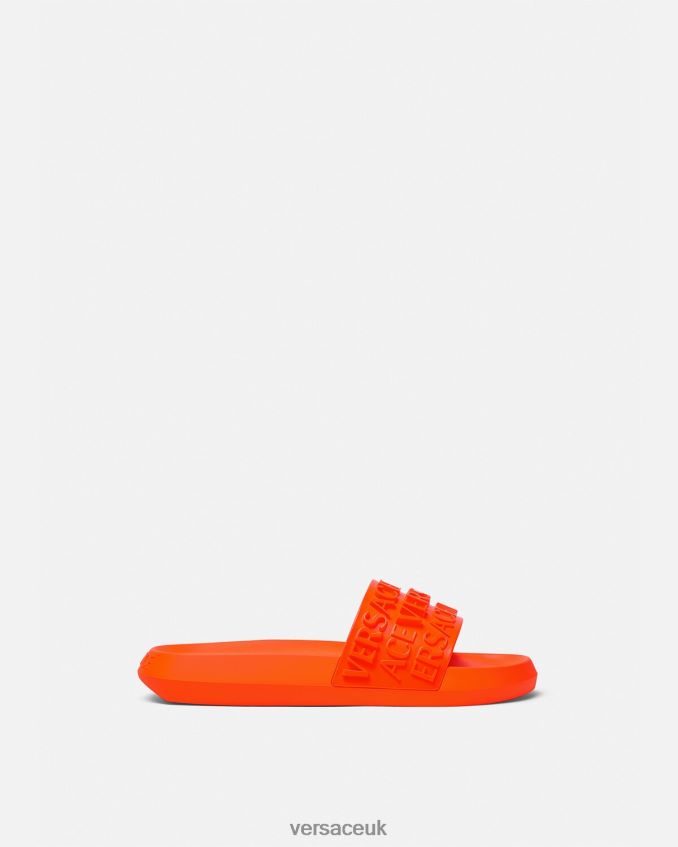 Men Versace Allover Sliders 6D2D061598 Orange Shoe