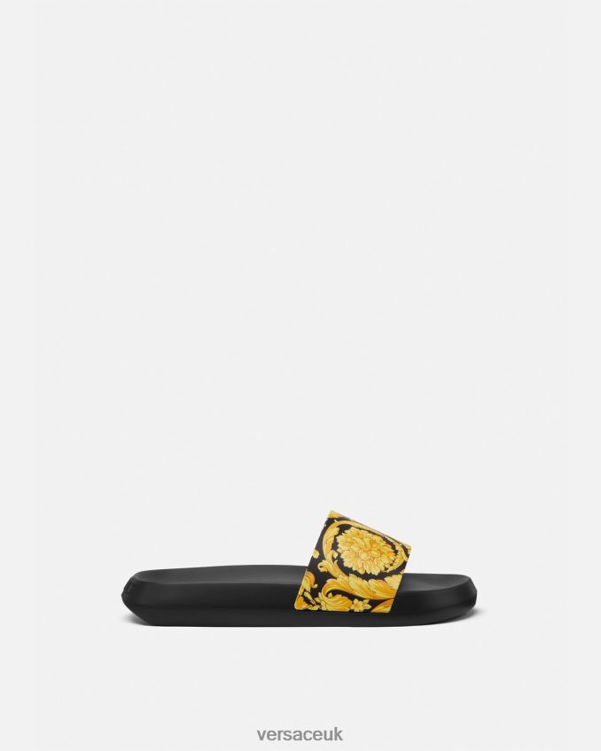 Men Versace Barocco Sliders 6D2D061594 Print Shoe