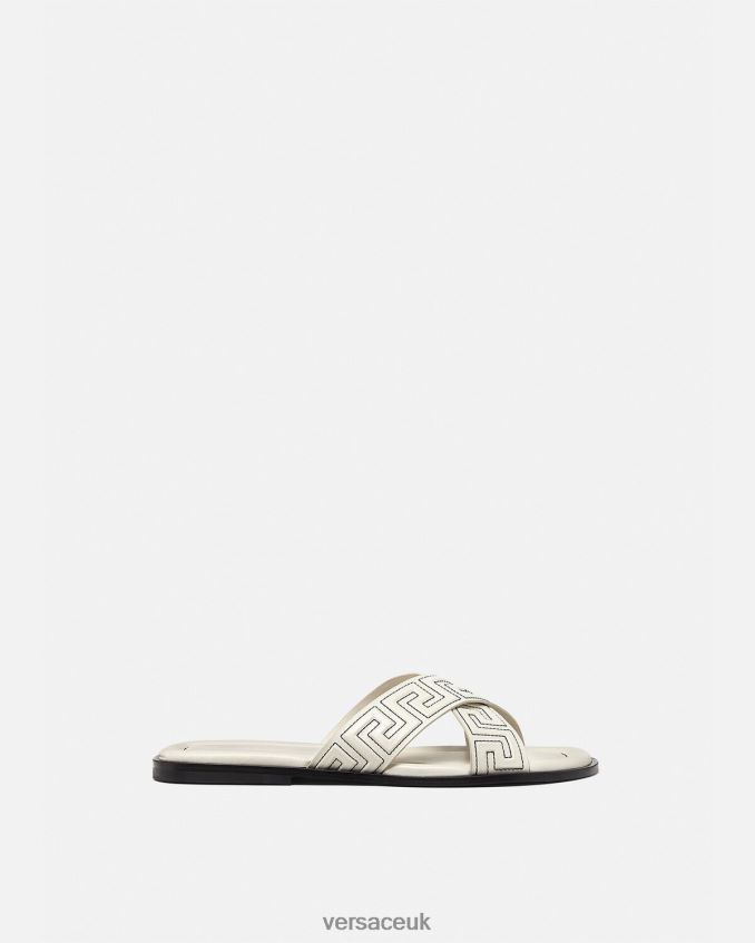 Men Versace Greca Sandals 6D2D061588 White Shoe