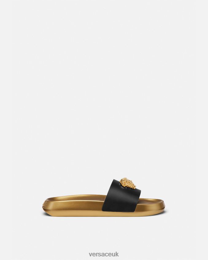 Men Versace La Medusa slides 6D2D061587 Black Shoe