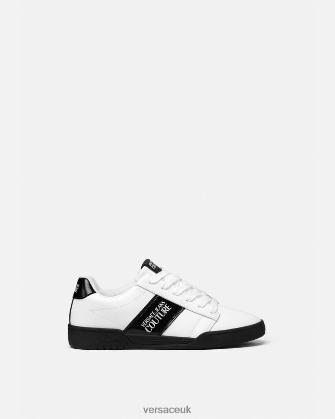 Men Versace Brooklyn Logo Sneakers 6D2D062453 White Shoe
