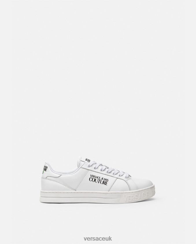 Men Versace Court 88 Logo Sneakers 6D2D062469 White Shoe