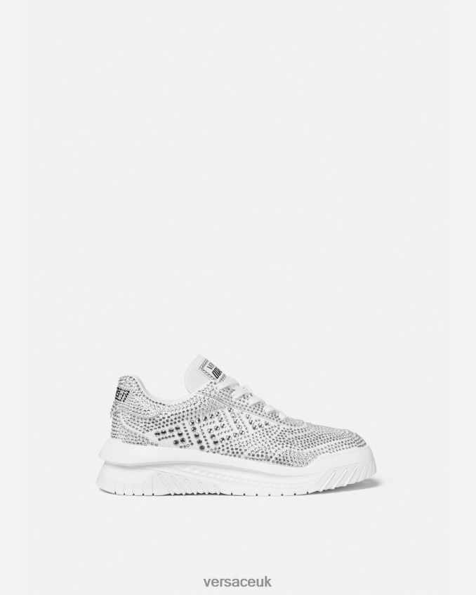 Men Versace Crystal Odissea Sneakers 6D2D061534 White Shoe
