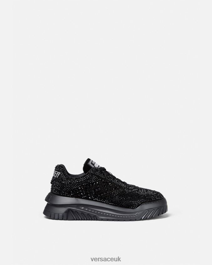 Men Versace Crystal Odissea Sneakers 6D2D061535 Black Shoe