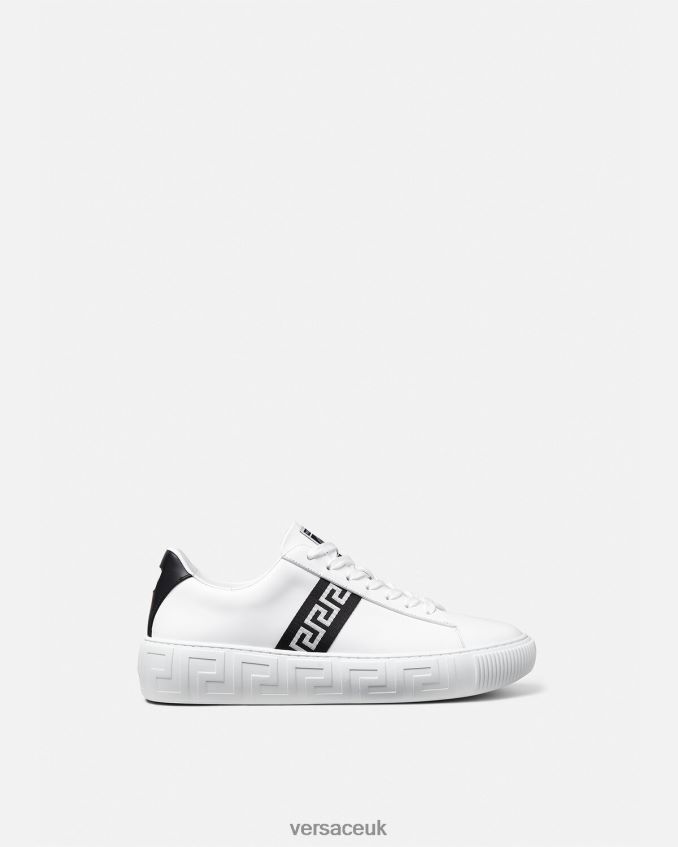 Men Versace Greca Sneakers 6D2D061551 Black & White Shoe