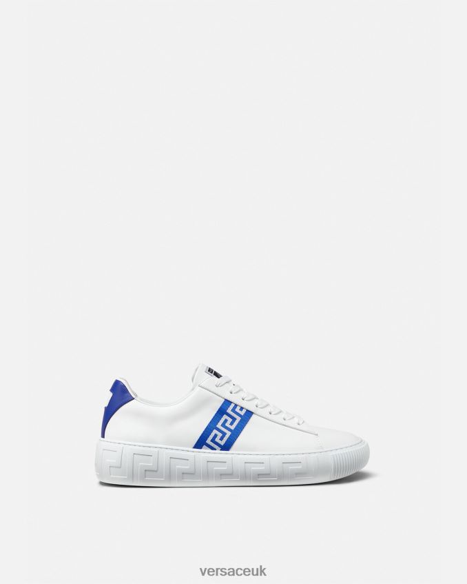 Men Versace Greca Sneakers 6D2D061558 Blue & White Shoe