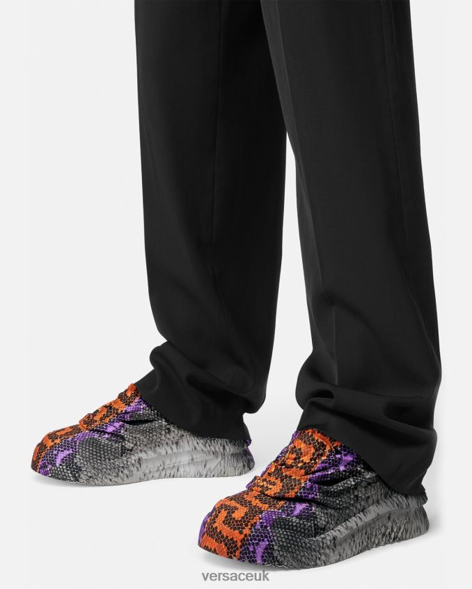 Men Versace Python Greca Print Odissea Sneakers 6D2D061539 Print Shoe