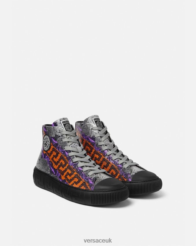 Men Versace Python Greca Print Sneakers 6D2D061554 One Color Shoe