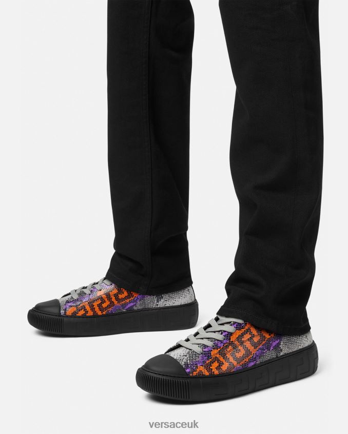 Men Versace Python Greca Print Sneakers 6D2D061554 One Color Shoe