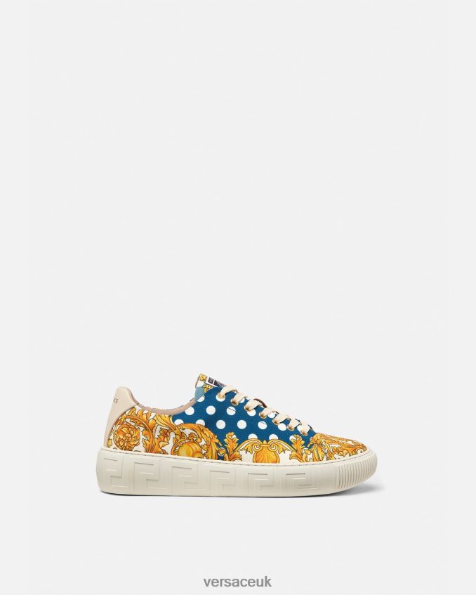 Men Versace Seashell Baroque Greca Sneakers 6D2D061516 Print Shoe