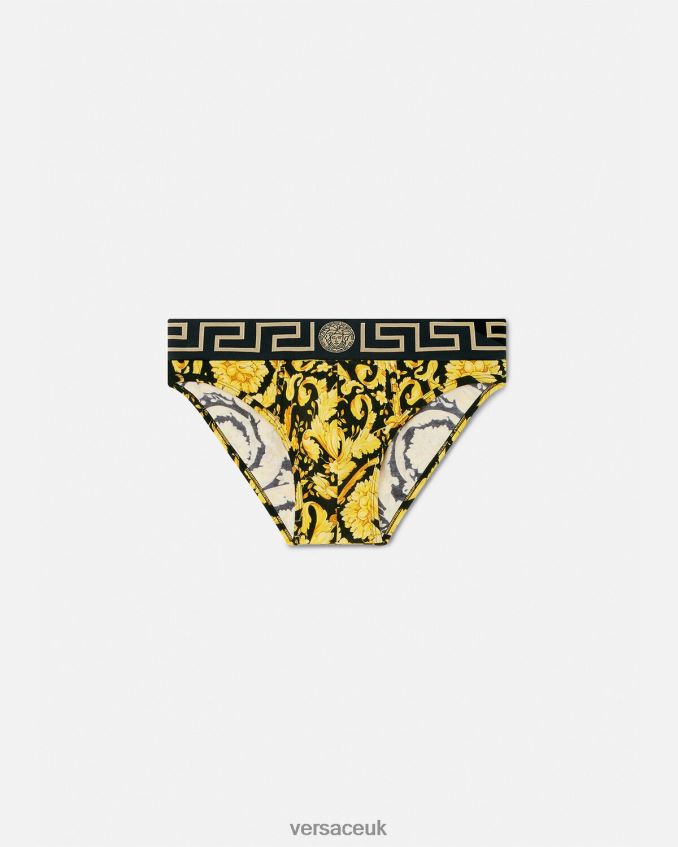 Men Versace Barocco Briefs 6D2D061769 Black Underwear & Beachwear