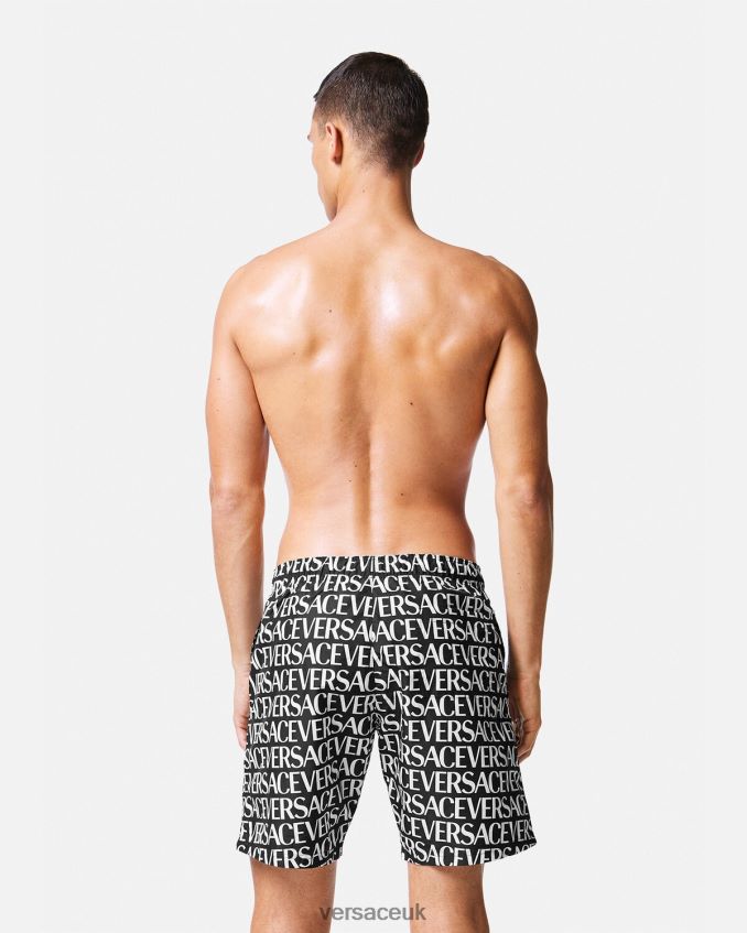 Men Versace Allover Boardshorts 6D2D061803 Black & Print Underwear & Beachwear