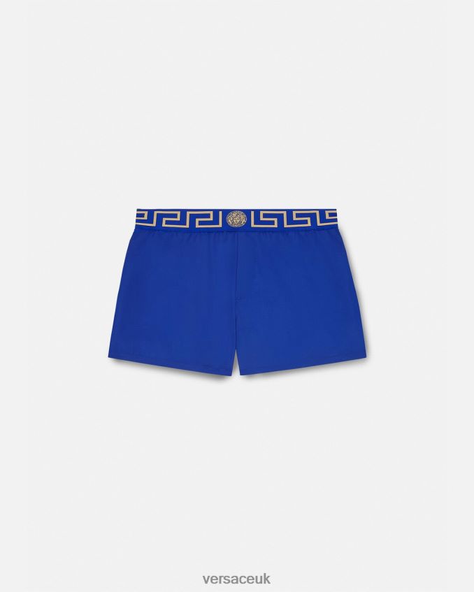 Men Versace Greca Border Swim Shorts 6D2D061808 Blue Underwear & Beachwear