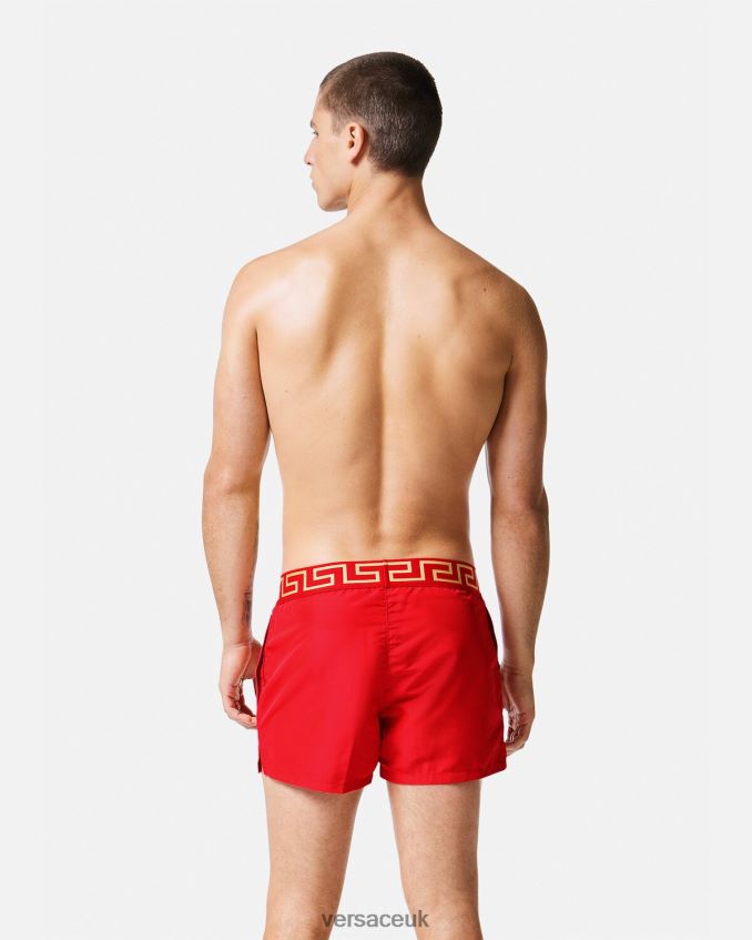 Men Versace Greca Border Swim Shorts 6D2D061810 Red Underwear & Beachwear