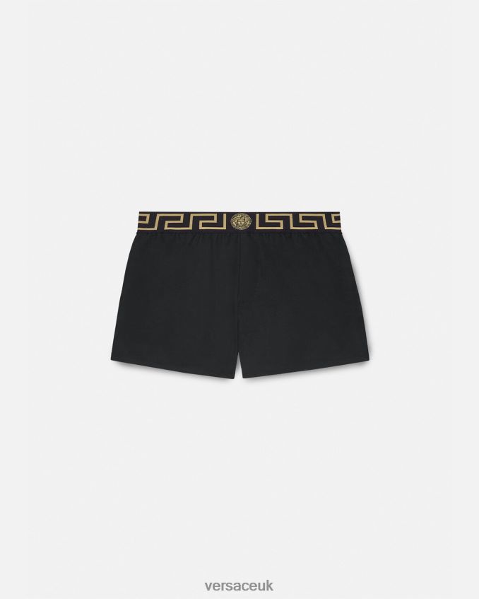 Men Versace Greca Border Swim Shorts 6D2D061811 Black Underwear & Beachwear