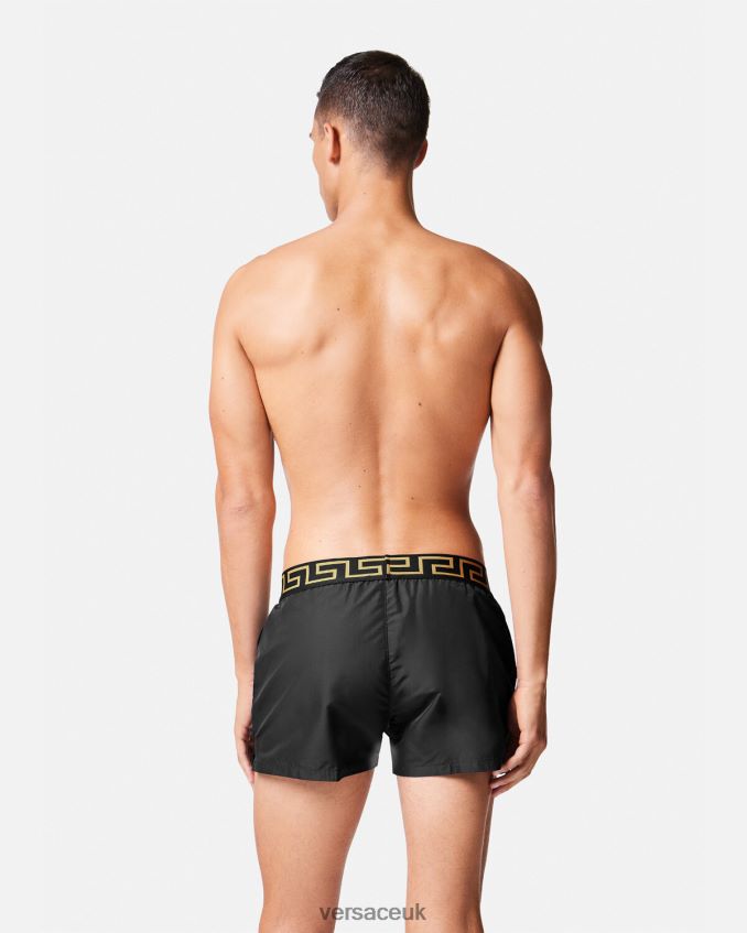 Men Versace Greca Border Swim Shorts 6D2D061811 Black Underwear & Beachwear