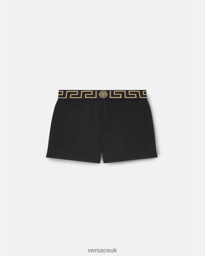 Men Versace Greca Border Swim Shorts 6D2D061813 Black Underwear & Beachwear