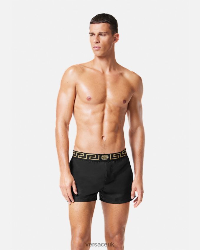 Men Versace Greca Border Swim Shorts 6D2D061813 Black Underwear & Beachwear