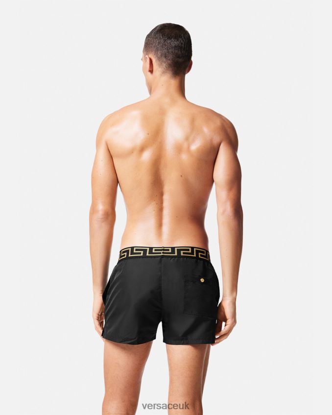 Men Versace Greca Border Swim Shorts 6D2D061813 Black Underwear & Beachwear