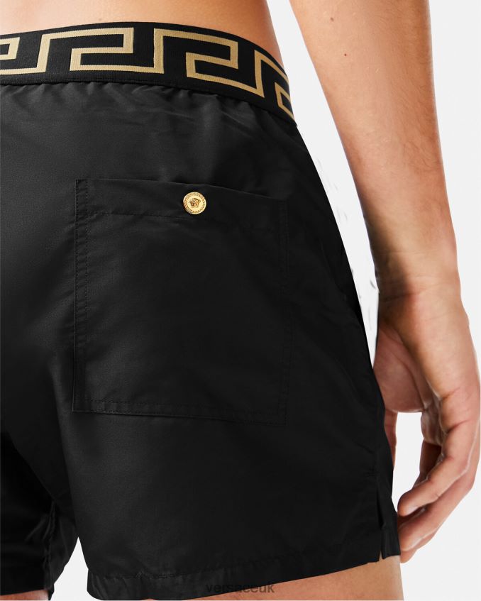Men Versace Greca Border Swim Shorts 6D2D061813 Black Underwear & Beachwear